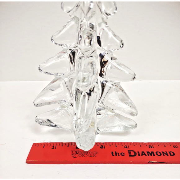 Vintage Two’s Company Hand Blown Art Glass Clear 8" Christmas Tree Art Glass - Picture 6 of 8